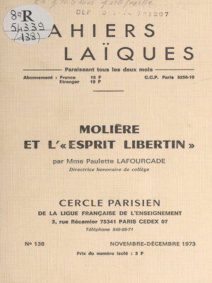 cover image of Molière et l'esprit libertin
